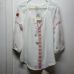 Embroidered peasant blouse